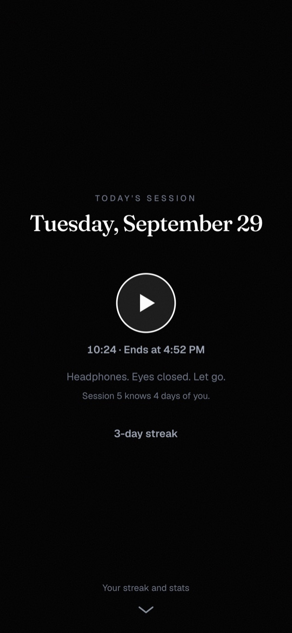 Today's session, ready to play